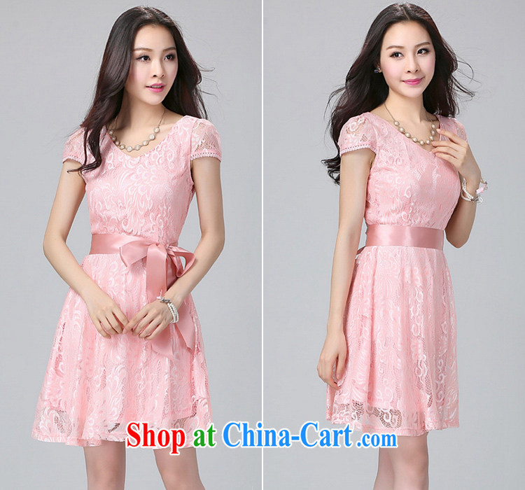 The package mail and ventricular hypertrophy, dresses 2015 new summer sweet V collar lace OL skirts mm thick dress short-sleeved beauty skirt blue 4 XL approximately 170 - 185 Jack pictures, price, brand platters! Elections are good character, the national distribution, so why buy now enjoy more preferential! Health