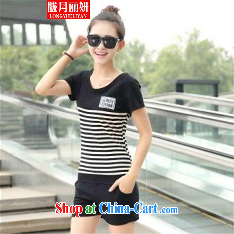Measures on Lai Yin 2015 Korean version of the greater code female leisure shorts Kit female beauty uniforms stripes two piece black XXXL, measures, Lai-yin, shopping on the Internet