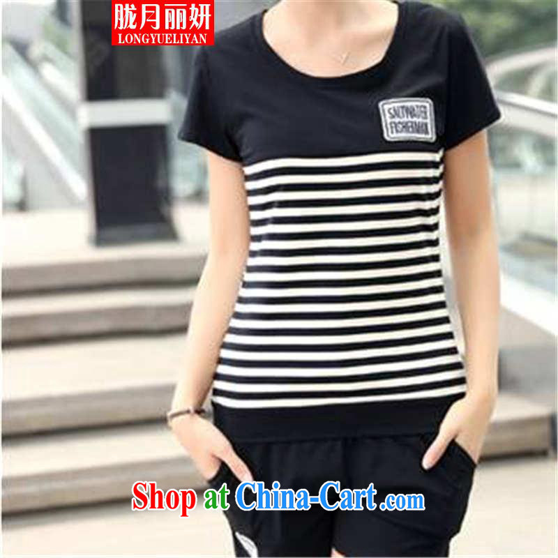 Measures on Lai Yin 2015 Korean version of the greater code female leisure shorts Kit female beauty uniforms stripes two piece black XXXL, measures, Lai-yin, shopping on the Internet