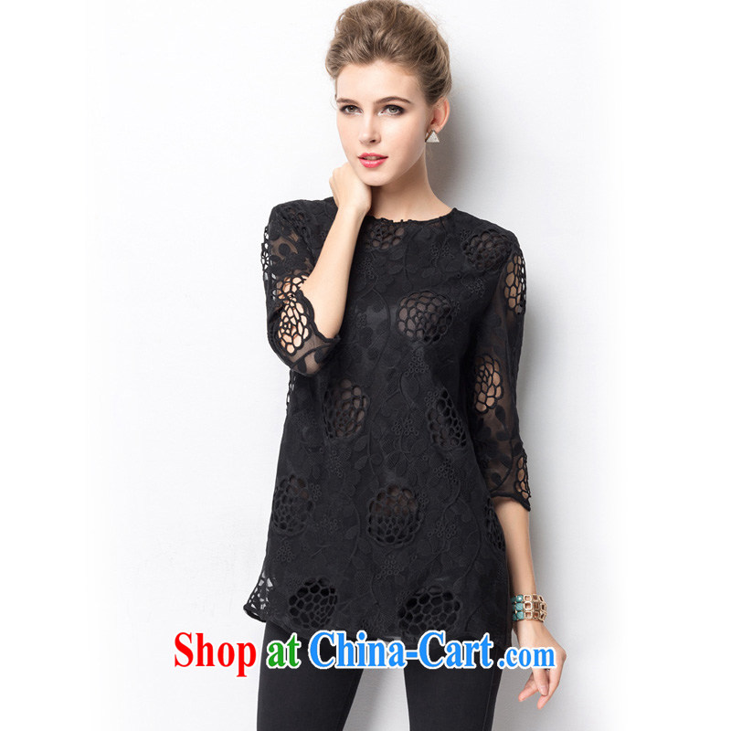 The bubbles in Europe and the load is increased, the load spring and summer mm thick hook flower Openwork lace snow woven shirts, sleeveless black the European site new 3XL recommendations 162 - 175 jack, the bubbles, and, online shopping