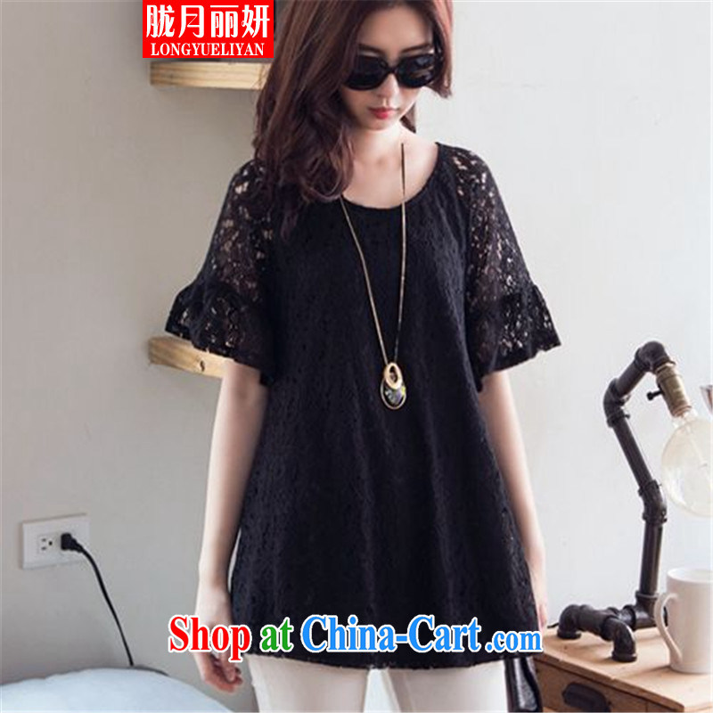 Measures, Lai Yin 2015 and indeed XL sleeveless shirts T mm thick graphics thin lace T-shirt black large code 5 XL