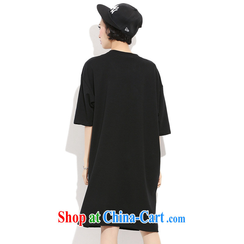 Director of the Advisory Committee 2015 summer new, indeed the XL women mm thick loose video thin, long T-shirt short-sleeve double-yi skirt black relaxed, code, made the Advisory Committee (mmys), online shopping