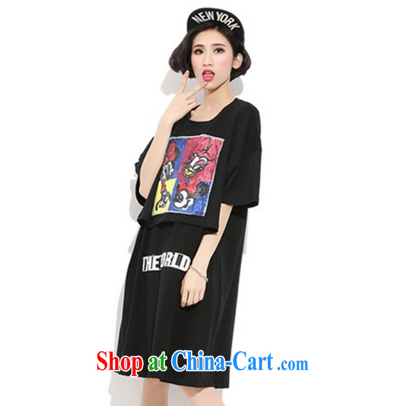 Director of the Advisory Committee 2015 spring and summer with new, and indeed increase, female fat mm video thin, long T shirt short-sleeve double-yi skirt black relaxed, code, made the Advisory Committee (mmys), online shopping