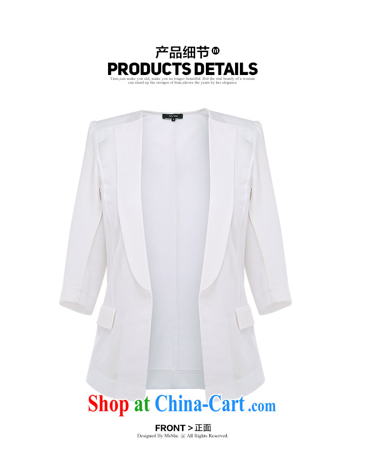 The MsShe Code women 2015 spring new OL small suit short-sleeve cardigan cultivating jacket 7125 white 7 6 cuff XL pictures, price, brand platters! Elections are good character, the national distribution, so why buy now enjoy more preferential! Health