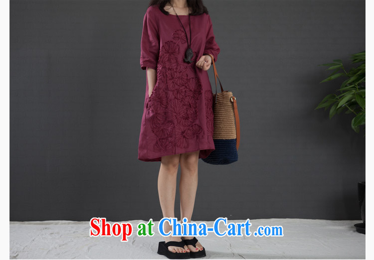 Rate the Cayman 2015 new, larger female arts, small fresh dresses thick MM loose embroidered short sleeves ethnic wind cotton the dresses female wine red XXL pictures, price, brand platters! Elections are good character, the national distribution, so why buy now enjoy more preferential! Health
