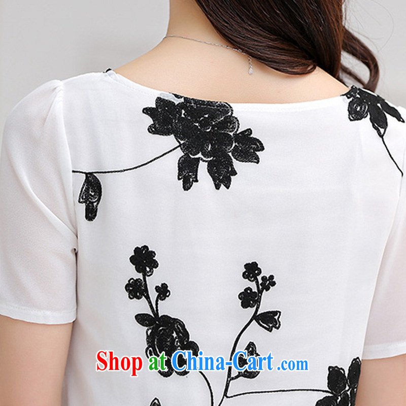 In short, the possible summer 2015 new Korean fashion stamp the code graphics thin beauty, long, snow-woven shirts T-shirt girl J 839 white 3XL, in short, would be (Janrelove), online shopping