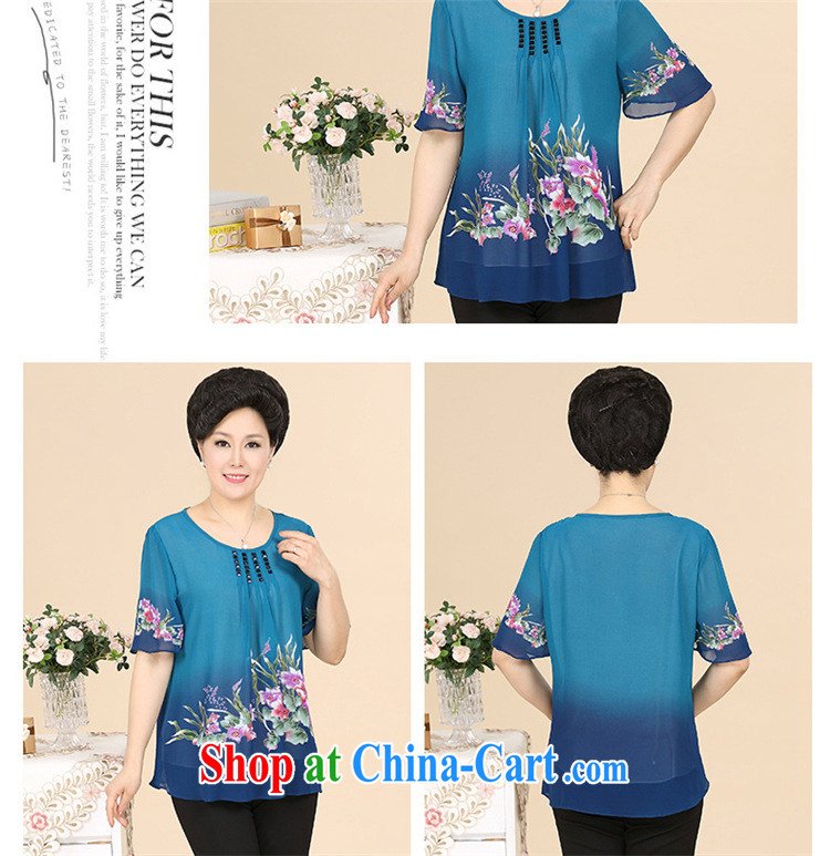3, 2015 rock summer happy mom with rich floral and elegant fresh the old style, older short-sleeved round neck snow woven shirts YF 120 Lake blue XXXXL pictures, price, brand platters! Elections are good character, the national distribution, so why buy now enjoy more preferential! Health