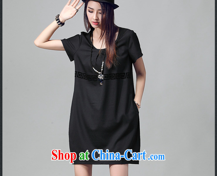 Elizabeth's Kosovo savoil thick mm larger female stylish stamp short-sleeved loose dresses D 2053 black 4XL recommendations 160 - 170 pictures, price, brand platters! Elections are good character, the national distribution, so why buy now enjoy more preferential! Health