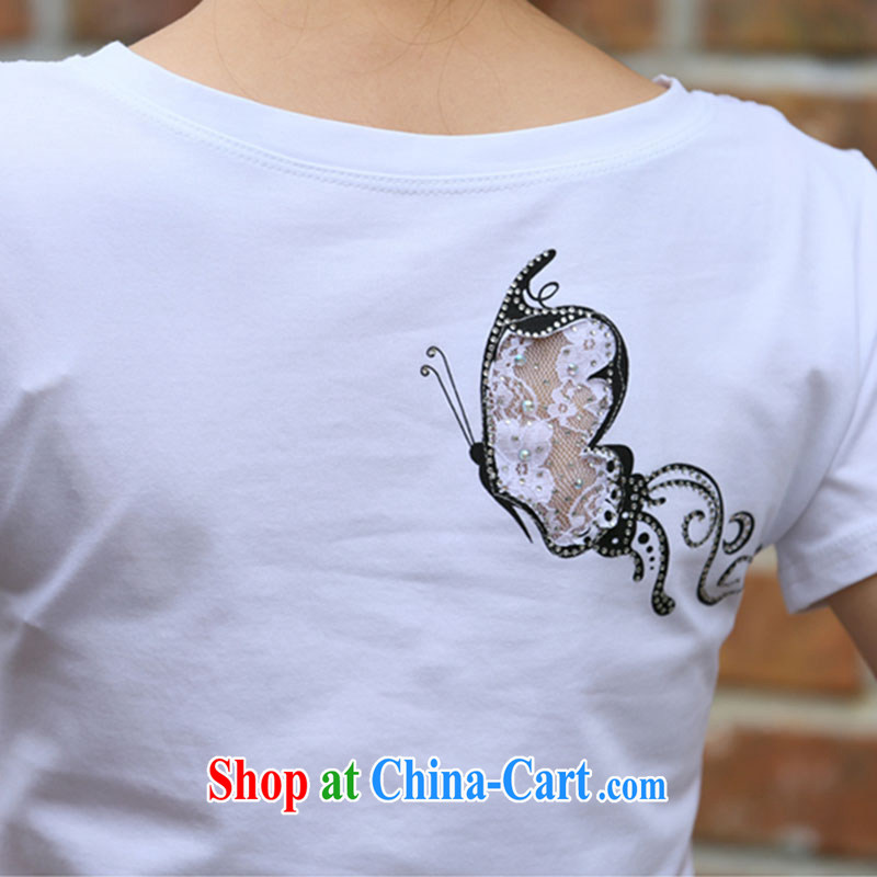 The intended way 2015 new summer Korean female short sleeved shirt T Cultivating Female large white, female 8115 white XXXL, the intended route, and shopping on the Internet