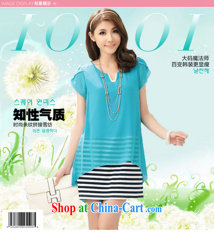 Optimize m Beauty Package Mail Delivery 2015 summer Korean fake two-piece snow woven stitching fly the cuff dress code casual striped short skirt blue 4 XL pictures, price, brand platters! Elections are good character, the national distribution, so why buy now enjoy more preferential! Health