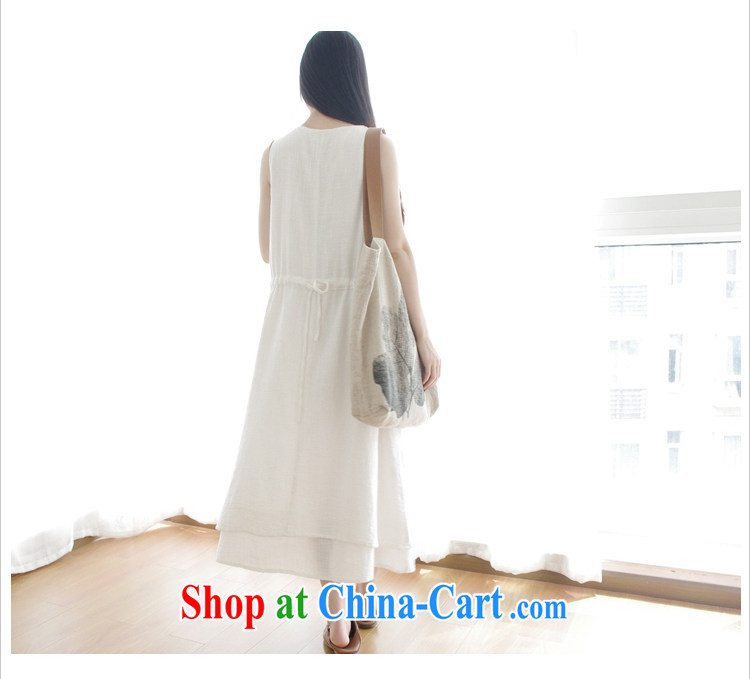 Flowers, weaving, 2015 female arts, with generous large solid color vest straps long skirt cotton Ma dresses white L pictures, price, brand platters! Elections are good character, the national distribution, so why buy now enjoy more preferential! Health