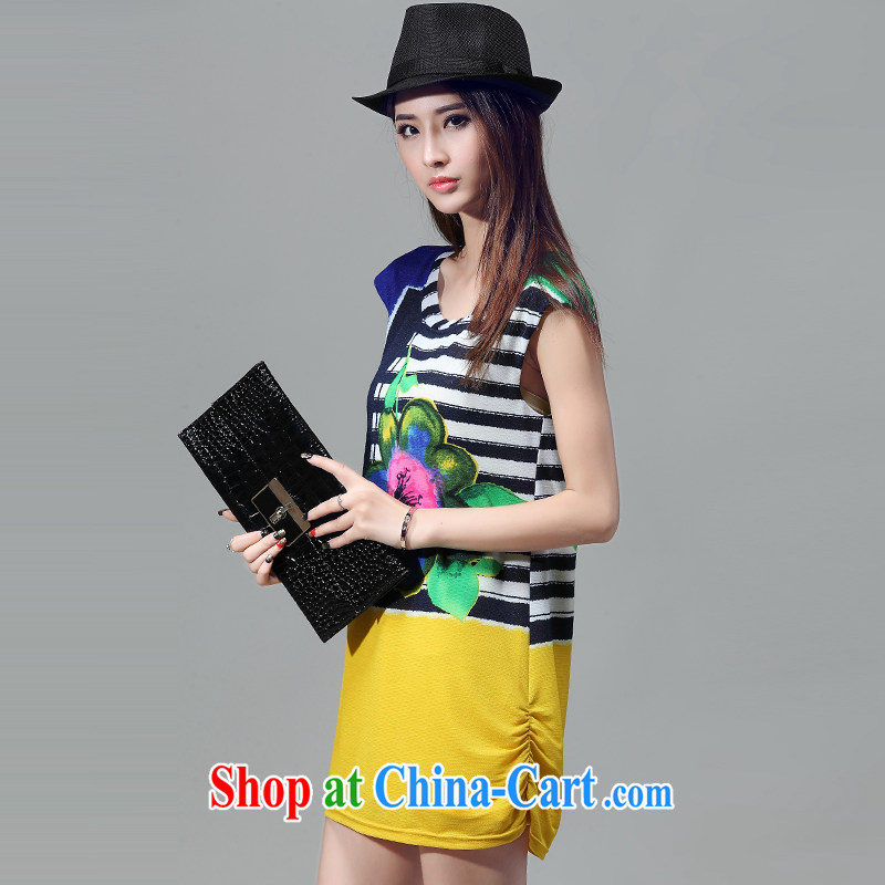 Elizabeth's Kosovo savoil larger thick mm female Korean summer sleeveless package and stamp duty dresses D 2056 yellow XXL recommendations 136 - 146 jack, Elizabeth's Kosovo (savoil), online shopping