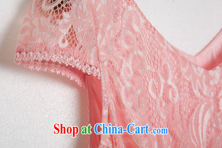 Optimize m Beauty Package Mail Delivery 2015 summer lace Openwork short-sleeved video thin ice woven elegant ladies dress, belt pink 2 XL pictures, price, brand platters! Elections are good character, the national distribution, so why buy now enjoy more preferential! Health