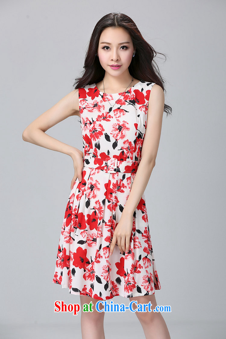 Optimize m Beauty Package Mail Delivery 2015 summer elegant OL floral stamp round-collar sleeveless dresses to suit belt 4 XL pictures, price, brand platters! Elections are good character, the national distribution, so why buy now enjoy more preferential! Health
