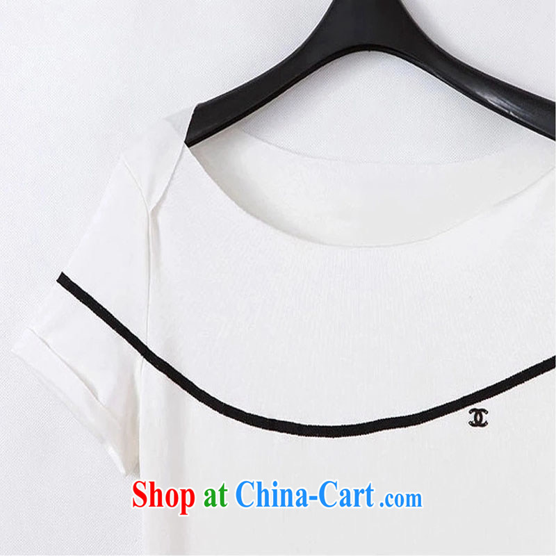 Tang year 2015 summer new, large in Europe and America, ladies dress yarn Web short-sleeve two-piece thick MM white + black skirt/1815 2 XL 135 - 145 jack, Mr Henry Tang, and shopping on the Internet
