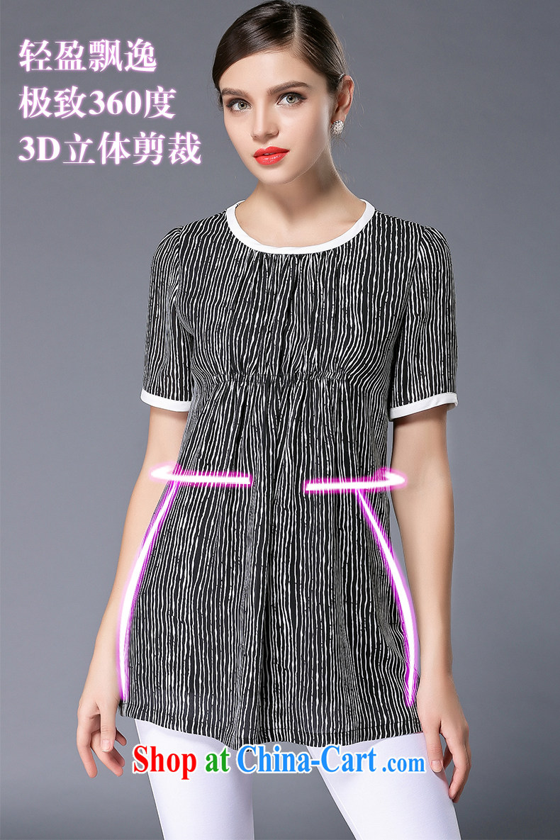 The silk, honey XL girls thick MM graphics thin 2015 summer vertical streaks stamp loose dress ZZ 3358 black 3 XL (150 jack - 164 Jack through) pictures, price, brand platters! Elections are good character, the national distribution, so why buy now enjoy more preferential! Health