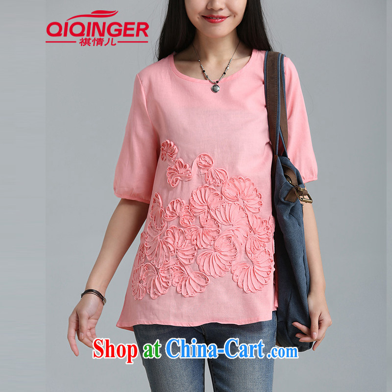 Mr Nicholas Brooke, child care 2015 new, larger female arts, small fresh cotton the embroidery girl shirt short-sleeved summer wine red L, sincerely love children (qiqinger), online shopping