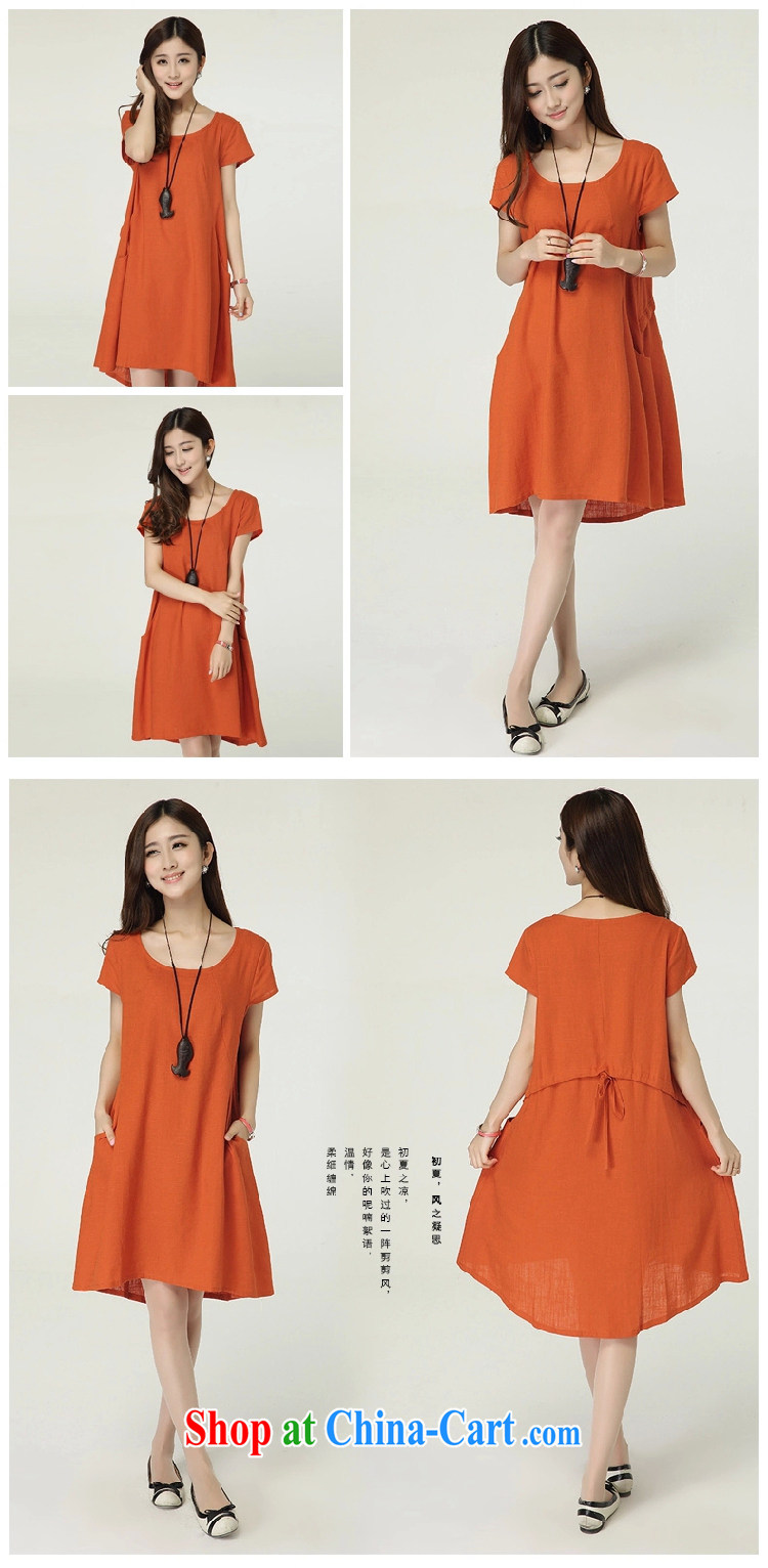 The butterfly 2015 new female Korean version the code loose linen dresses cotton the skirt 1107 Red Orange XL pictures, price, brand platters! Elections are good character, the national distribution, so why buy now enjoy more preferential! Health