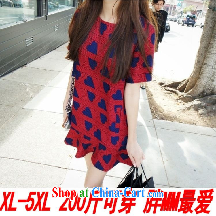 The sum 2015 summer won the FAT and FAT MM graphics thin large code flouncing heart-shaped pattern short-sleeved round-collar dress 200 jack to wear picture color XXXXXL pictures, price, brand platters! Elections are good character, the national distribution, so why buy now enjoy more preferential! Health
