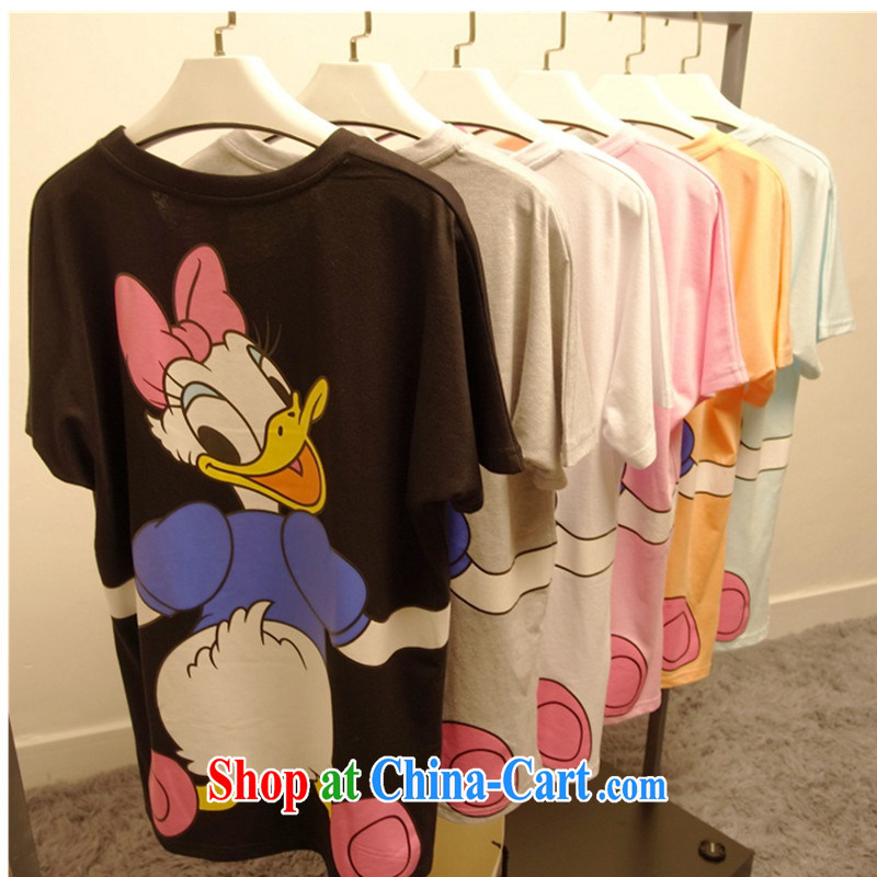 With the 2015 summer new, larger female thick MM cartoon 200 jack and indeed increase T-shirt, long, short-sleeved shirt T black, code, and sharp picking, shopping on the Internet