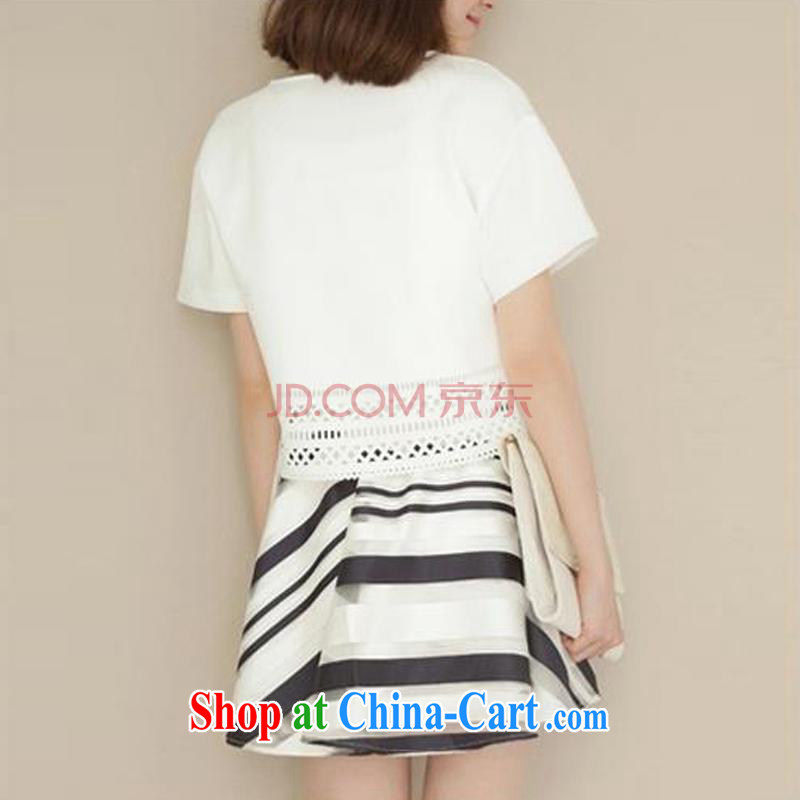 Sweet 1000 2015 in spring and summer with new thick MM dresses XL dress short-sleeved thick sister two piece white L, sweet 1000 (TIANMIQIANYI), shopping on the Internet