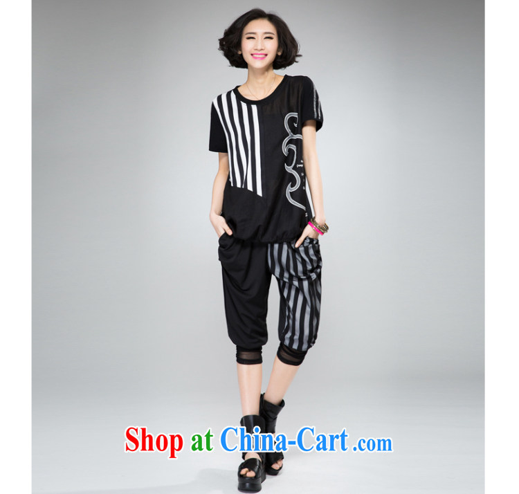 Eternal-soo and indeed increase, female video thin package thick sister 2015 summer new thick mm thick, graphics thin strips lace T-shirt pants two piece black 4XL pictures, price, brand platters! Elections are good character, the national distribution, so why buy now enjoy more preferential! Health