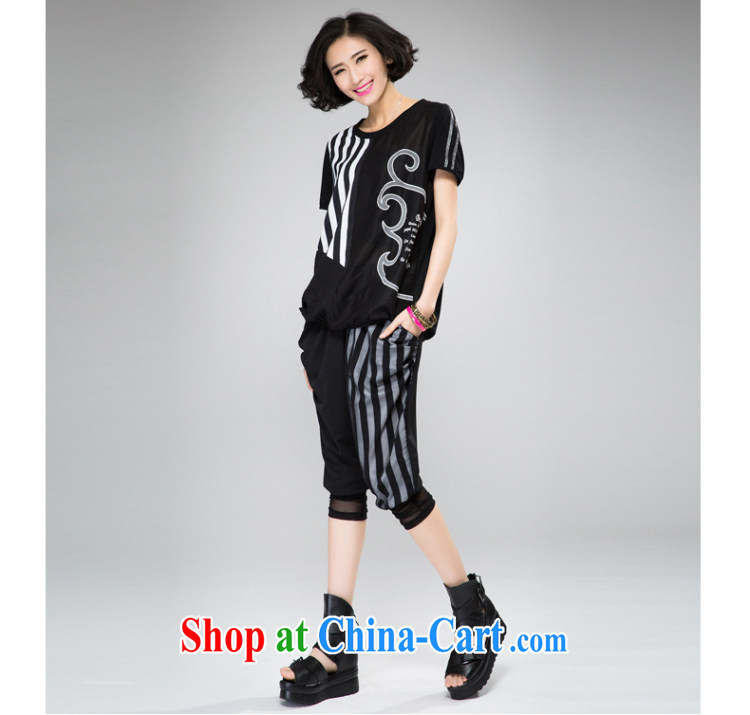 Eternal-soo and indeed increase, female video thin package thick sister 2015 summer new thick mm thick, graphics thin strips lace T-shirt pants two piece black 4XL pictures, price, brand platters! Elections are good character, the national distribution, so why buy now enjoy more preferential! Health