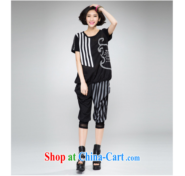 Eternal-soo and indeed increase, female video thin package thick sister 2015 summer new thick mm thick, graphics thin strips lace T-shirt pants two piece black 4XL pictures, price, brand platters! Elections are good character, the national distribution, so why buy now enjoy more preferential! Health