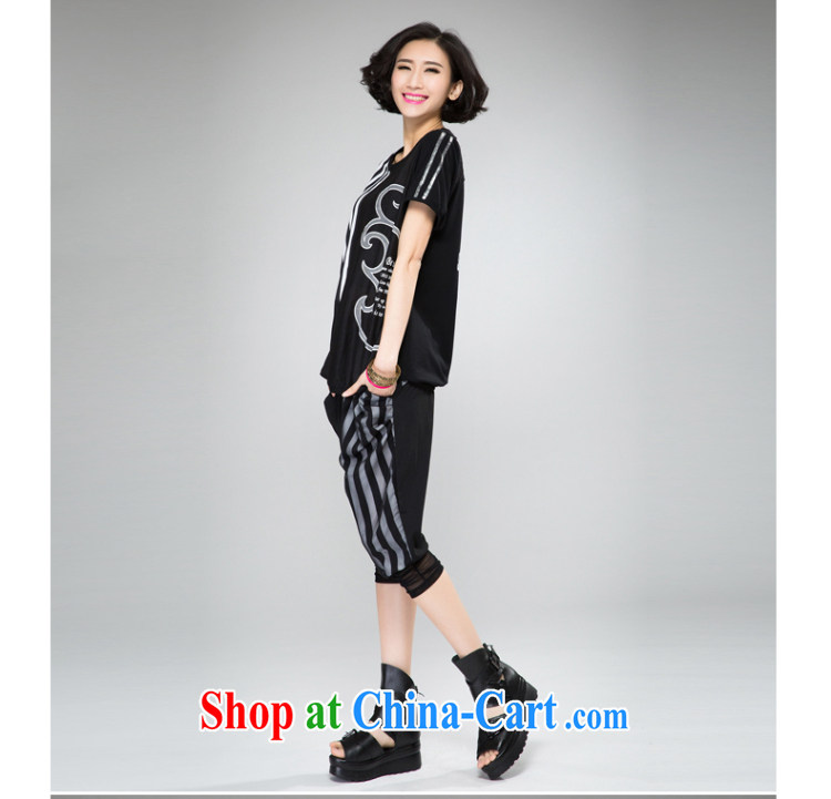 Eternal-soo and indeed increase, female video thin package thick sister 2015 summer new thick mm thick, graphics thin strips lace T-shirt pants two piece black 4XL pictures, price, brand platters! Elections are good character, the national distribution, so why buy now enjoy more preferential! Health