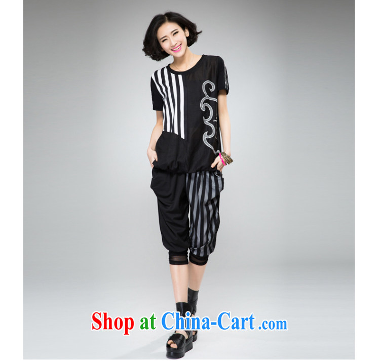 Eternal-soo and indeed increase, female video thin package thick sister 2015 summer new thick mm thick, graphics thin strips lace T-shirt pants two piece black 4XL pictures, price, brand platters! Elections are good character, the national distribution, so why buy now enjoy more preferential! Health