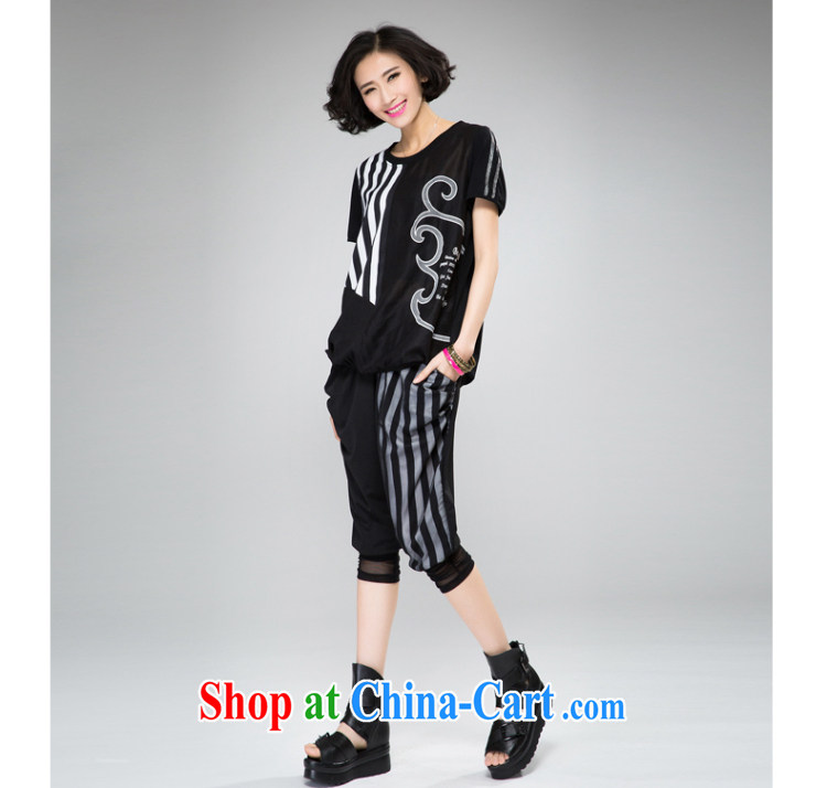 Eternal-soo and indeed increase, female video thin package thick sister 2015 summer new thick mm thick, graphics thin strips lace T-shirt pants two piece black 4XL pictures, price, brand platters! Elections are good character, the national distribution, so why buy now enjoy more preferential! Health