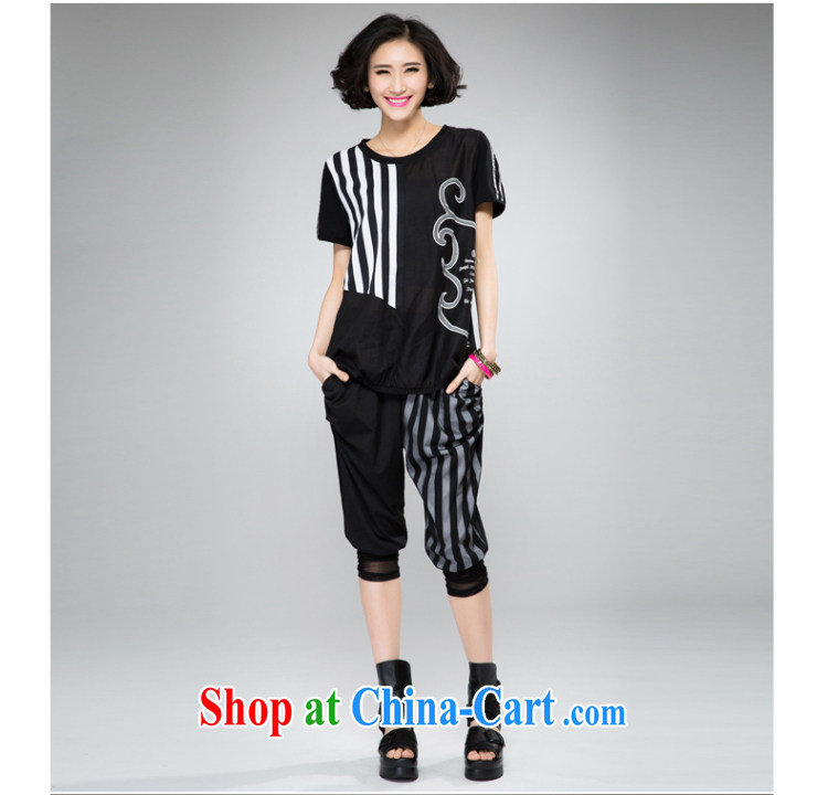 Eternal-soo and indeed increase, female video thin package thick sister 2015 summer new thick mm thick, graphics thin strips lace T-shirt pants two piece black 4XL pictures, price, brand platters! Elections are good character, the national distribution, so why buy now enjoy more preferential! Health