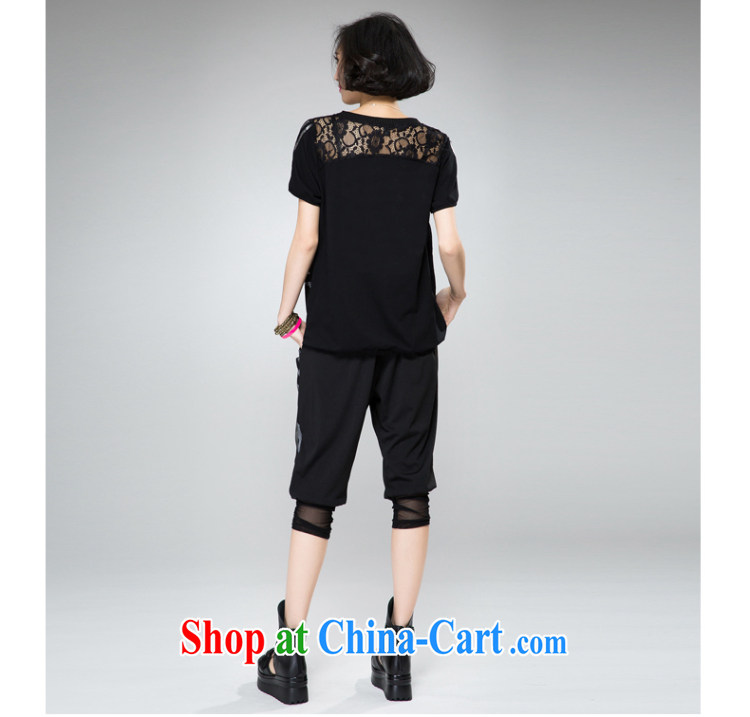 Eternal-soo and indeed increase, female video thin package thick sister 2015 summer new thick mm thick, graphics thin strips lace T-shirt pants two piece black 4XL pictures, price, brand platters! Elections are good character, the national distribution, so why buy now enjoy more preferential! Health