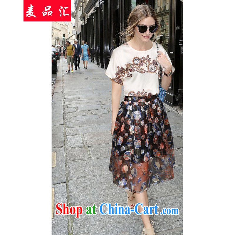Mr MAK, Exchange 2015 Summer in Europe and indeed the XL female fat people video thin, stamp T-shirt + the root yarn, long, Shaggy skirt Kit 9120 photo color kit 4 XL