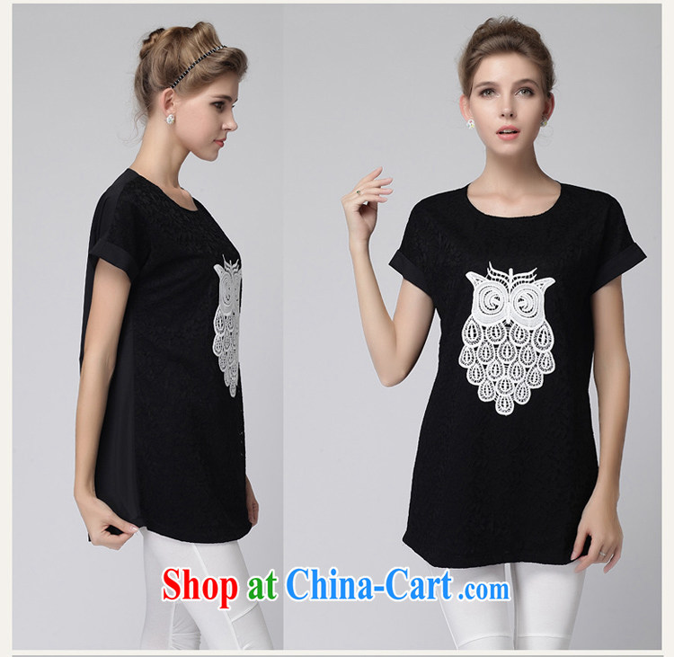 The bubbles in Europe and America, XL female owl lace, long, loose video thin ice woven shirts female short-sleeved black European site new XL recommendations 136 - 150 Jack pictures, price, brand platters! Elections are good character, the national distribution, so why buy now enjoy more preferential! Health