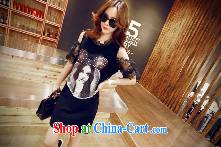 2015 YILISA new, larger female summer mm thick Korean XL 200 jack exposed shoulder stamp Beauty Figure dresses Y 5128 black 4XL pictures, price, brand platters! Elections are good character, the national distribution, so why buy now enjoy more preferential! Health