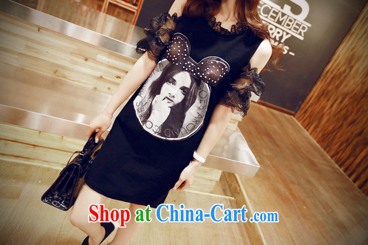 2015 YILISA new, larger female summer mm thick Korean XL 200 jack exposed shoulder stamp Beauty Figure dresses Y 5128 black 4XL pictures, price, brand platters! Elections are good character, the national distribution, so why buy now enjoy more preferential! Health