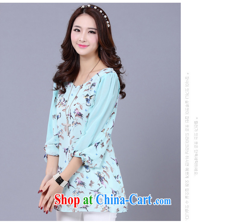 Shin Sung-2015 New, and indeed increase, female birds stamp very casual 7 snow cuff woven stamp T-shirt thick snow MM woven shirts 1613 water blue 5 XL (recommendations 180 - 200 jack) pictures, price, brand platters! Elections are good character, the national distribution, so why buy now enjoy more preferential! Health