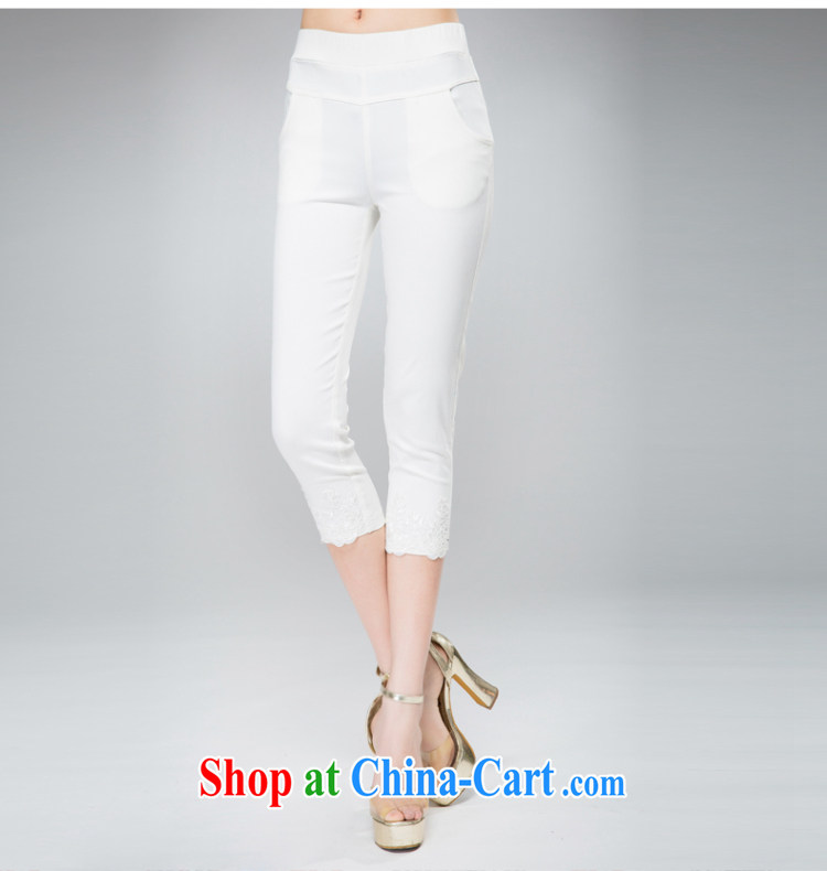 Eternal show the fat XL girls 7 pants thick sister 2015 spring and summer new thick mm thick, graphics thin 100 ground lace pant legs leisure pants white 5XL pictures, price, brand platters! Elections are good character, the national distribution, so why buy now enjoy more preferential! Health