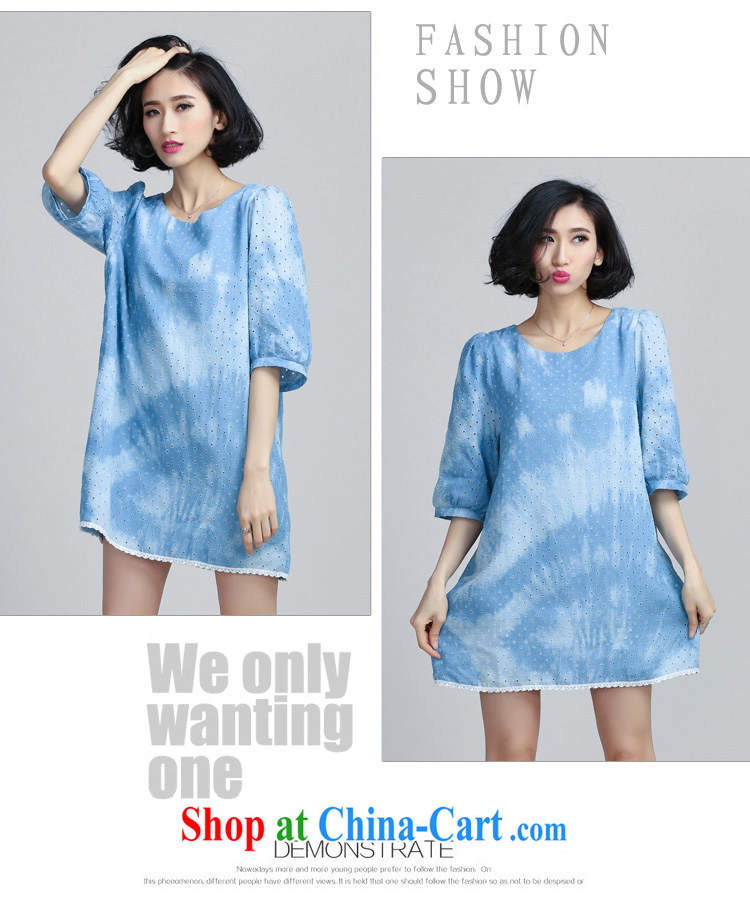 flower girl Isabelle 2015 Korean version of the new, thick MM and indeed intensify, relaxed and stylish Openwork bubble cuff denim dress female D 1743 blue XXXL pictures, price, brand platters! Elections are good character, the national distribution, so why buy now enjoy more preferential! Health