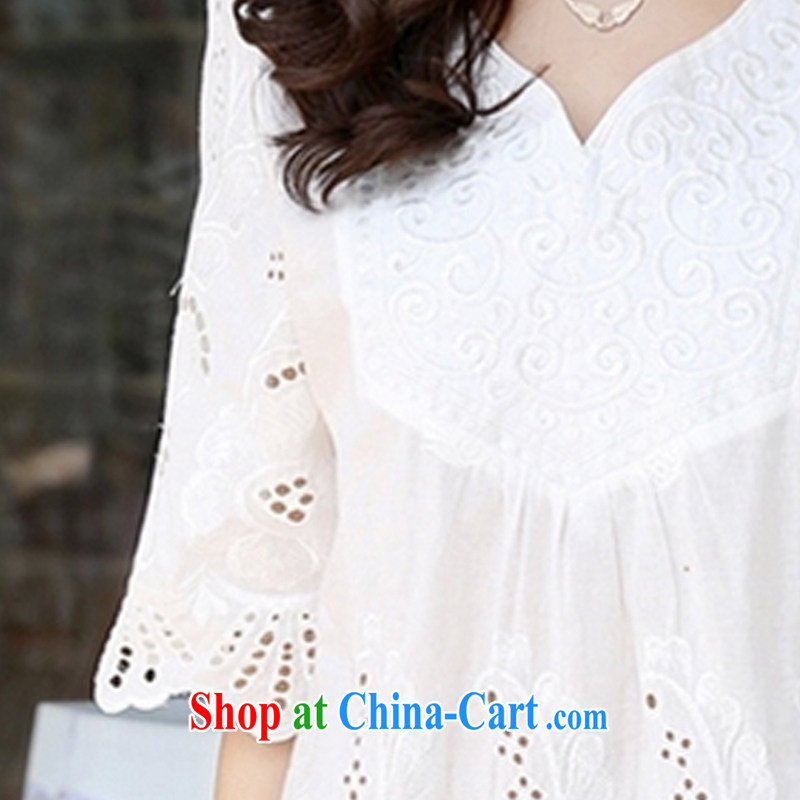 sin cat 2015 new Korean embroidery larger female and indeed increase relaxed thick mm of pure cotton, sleeveless white XXL for 150 - 200 jack, CAT (XIANMAO), online shopping