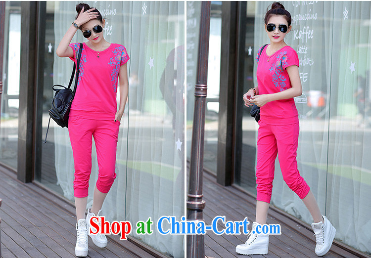 Korea and Hongkong advisory committee 2015 new 200 Jack large, female summer mm thick graphics thin T-shirt Sports & Leisure 7 pants two piece girls 9319 white + blue 4XL size large pictures, price, brand platters! Elections are good character, the national distribution, so why buy now enjoy more preferential! Health