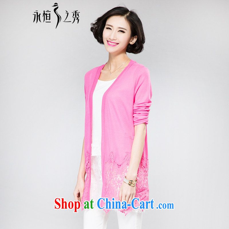 2015 spring and summer thick mm new, larger female commercial heart lace stitching spring and summer 100 on the T-shirt small coat of red 4 XL, eternal, and the show, the online shopping