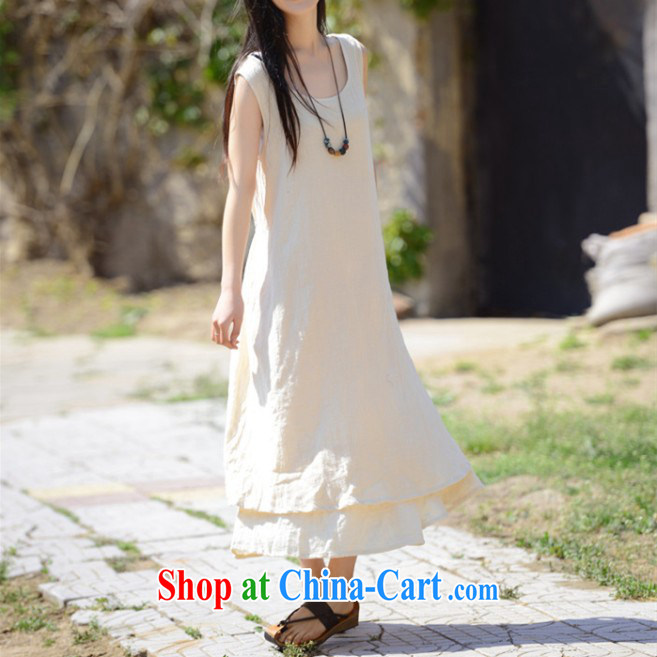 The Uzbekistan, 2015, female literary and artistic, with generous large solid color vest straps long skirt cotton the dresses apricot L pictures, price, brand platters! Elections are good character, the national distribution, so why buy now enjoy more preferential! Health