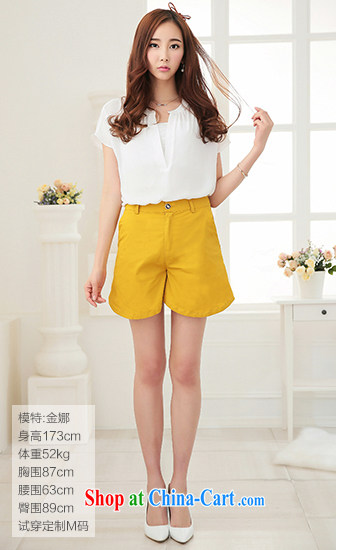 cheer for the code women 2015 new summer shorts Korean thick mm video thin and thick XL solid color shorts 2717 yellow 4 XL pictures, price, brand platters! Elections are good character, the national distribution, so why buy now enjoy more preferential! Health