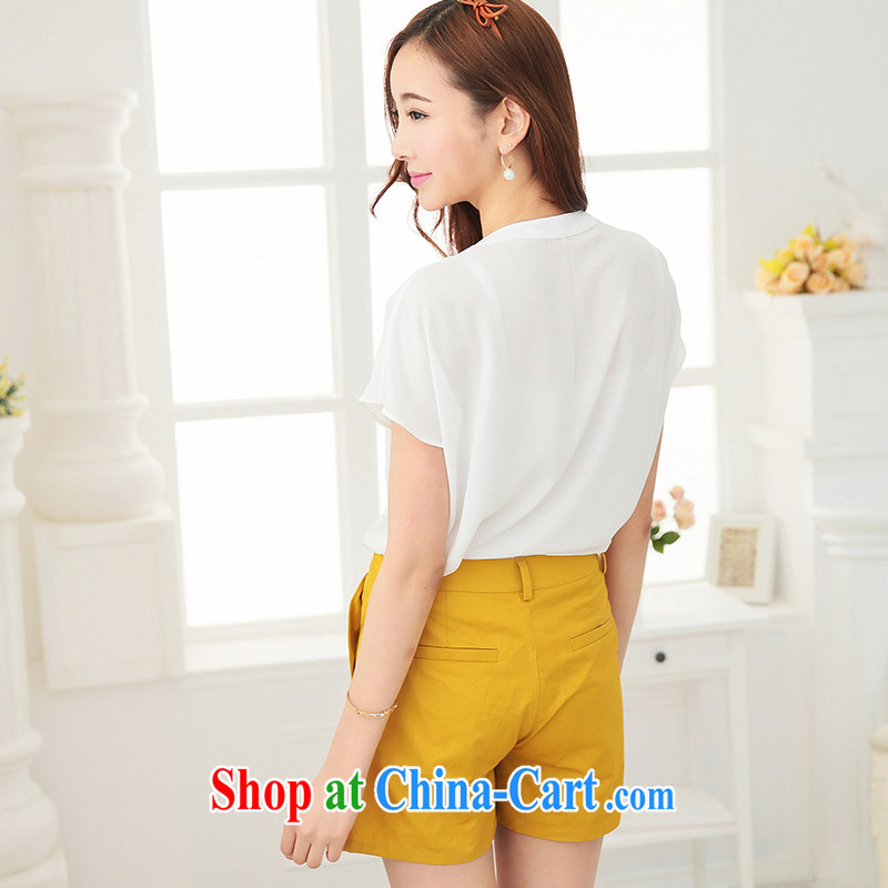 cheer for the code's 2015 new summer shorts Korean version mm thick graphics thin and thick XL solid color shorts 2717 yellow 4 XL, cross-sectoral provision (qisuo), shopping on the Internet
