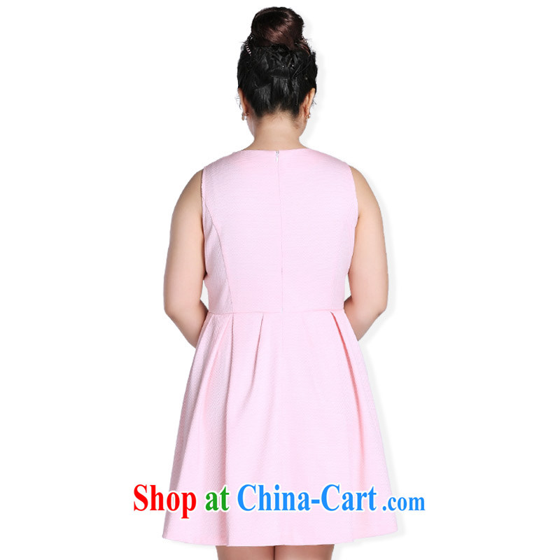 Cloud the larger female 2015 summer New Solid Color V for wood drilling vest skirt thick MM XL video thin skirt pink XXXXL