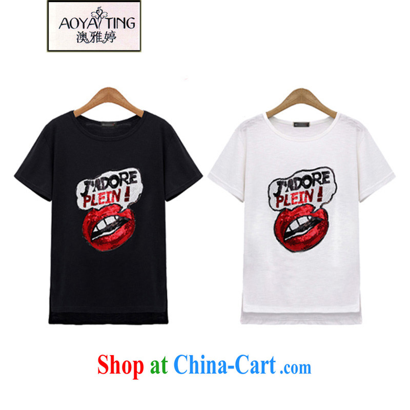 o Ya-ting 2015 New, and indeed increase, female summer thick mm video thin light, short-sleeved shirt T female black 3 XL recommends that you 145 - 165 jack, O Ya-ting (aoyating), online shopping