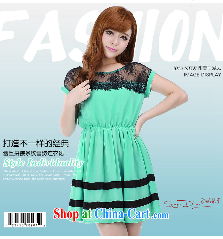 Elizabeth Anne flower, the fat King, female fat mm 2015 summer new lace stitching snow woven dresses 6260 light green 6 XL pictures, price, brand platters! Elections are good character, the national distribution, so why buy now enjoy more preferential! Health