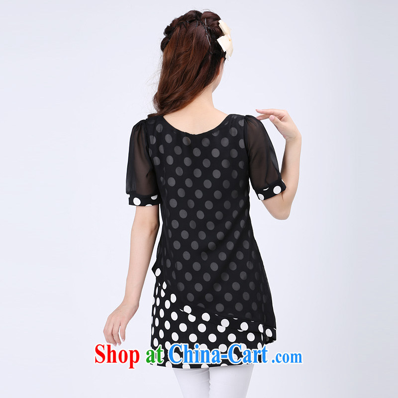 Elizabeth Anne flower, the code female Summer Snow woven shirts fat sister and the overweight video thin, short-sleeved shirt T loose women 6738 black 6 XL, Shani flower (Sogni D'oro), online shopping